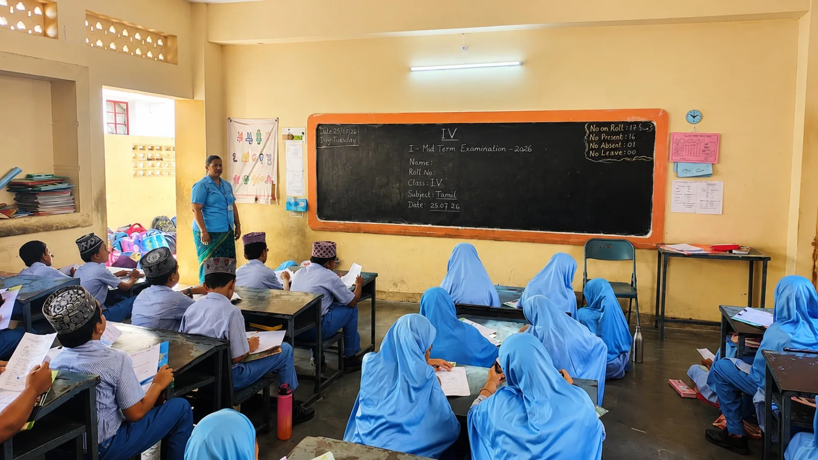Students taking part in a classroom learning session