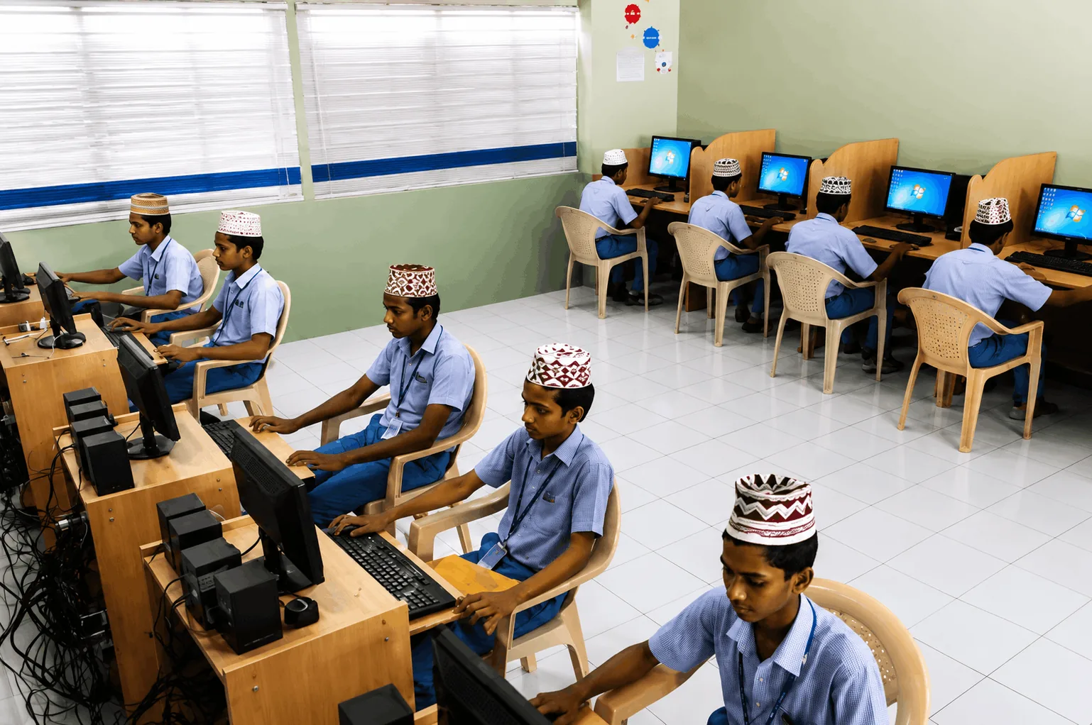Students learning in the computer laboratory