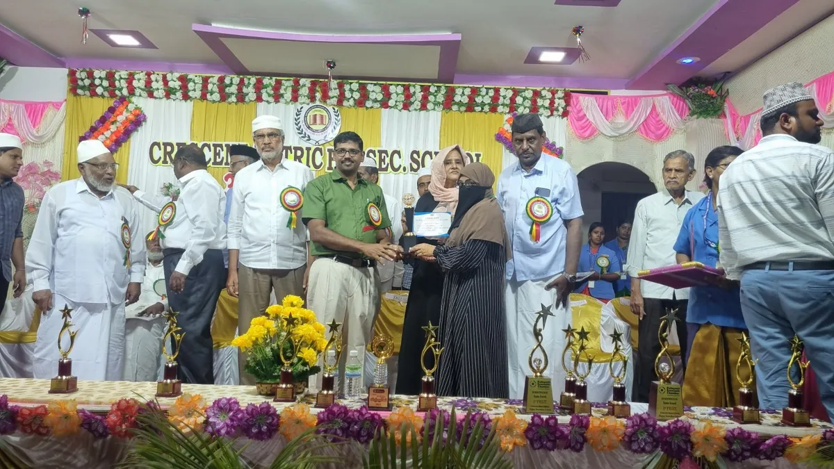 The management of the Pallapatti Education Society at a school prize function