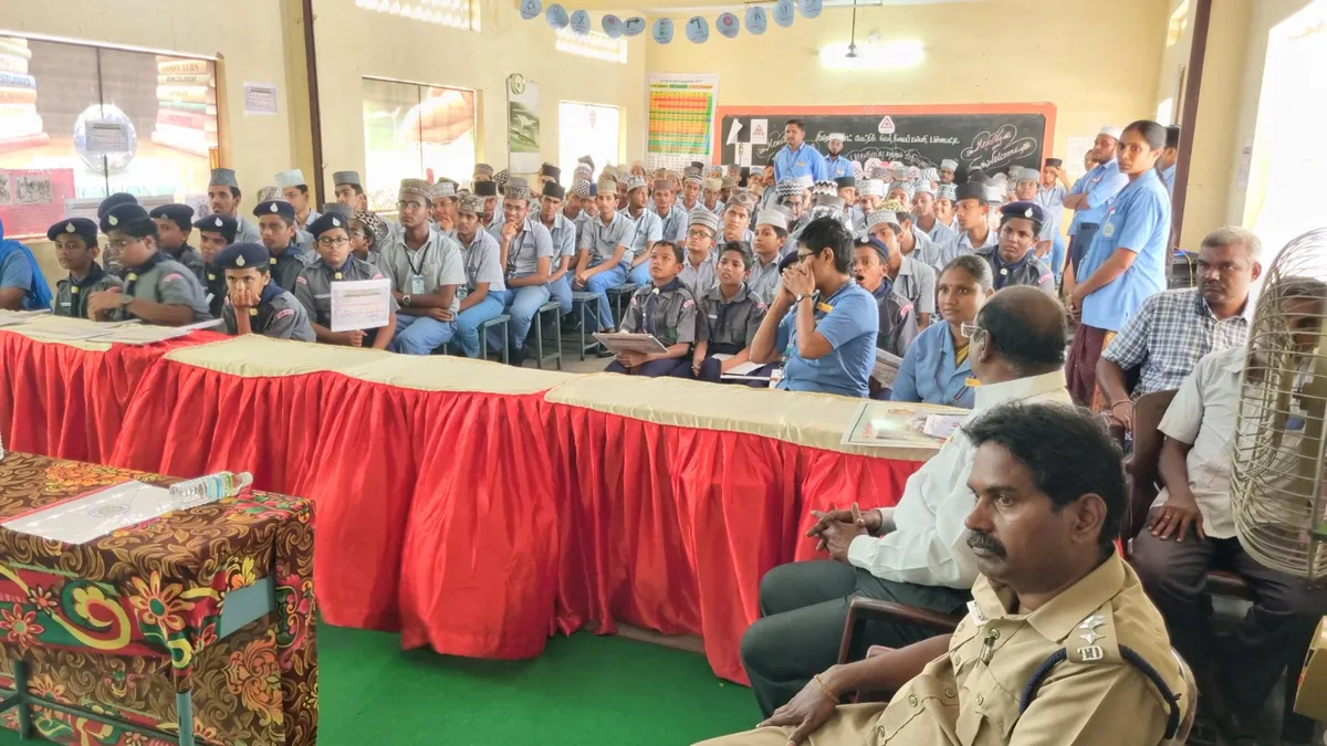 Crescent students and staff gathered for a school assembly